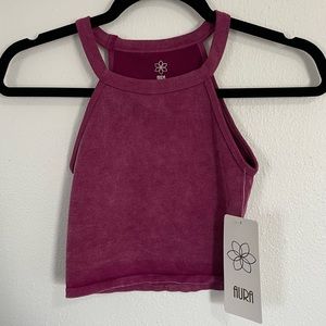 Aura Ribber Cropped High Neck Tank